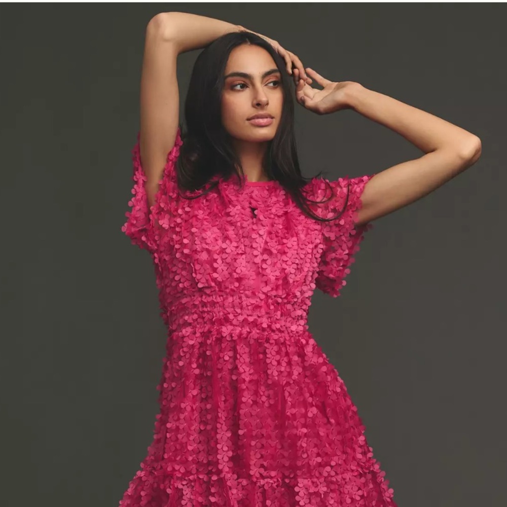 Anthropologie The Somerset Mini Dress: Floral Appliqué Edition | Size M